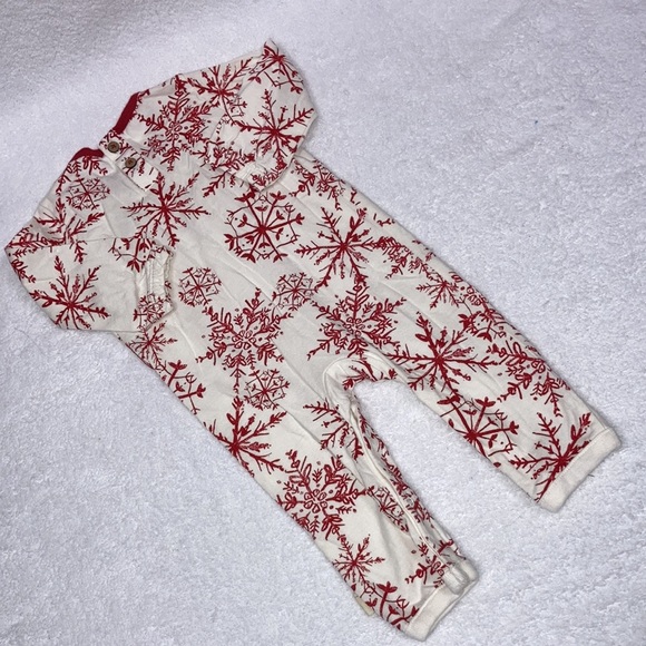Burts bees baby red snowflake romper 0/3m - Picture 5 of 7